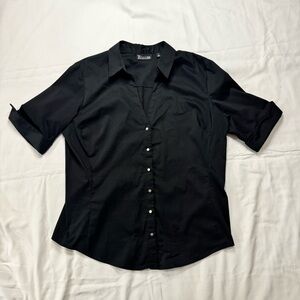 NY & CO Avenue Black Casual Button Down Shirt